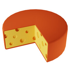 red cheese 3d illustration