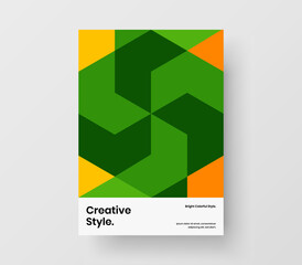 Bright magazine cover design vector layout. Clean geometric tiles flyer concept.