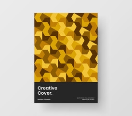 Abstract mosaic shapes presentation template. Isolated journal cover A4 design vector layout.