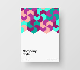 Fototapeta premium Original geometric shapes poster layout. Simple book cover A4 vector design concept.