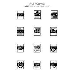 File format digital product flat icon 