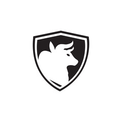 Bull animal vector logo design . icon logo . silhouette logo  