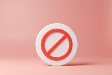 prohibited sign in 3d rendering design.