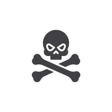 Skull and crossbones vector icon