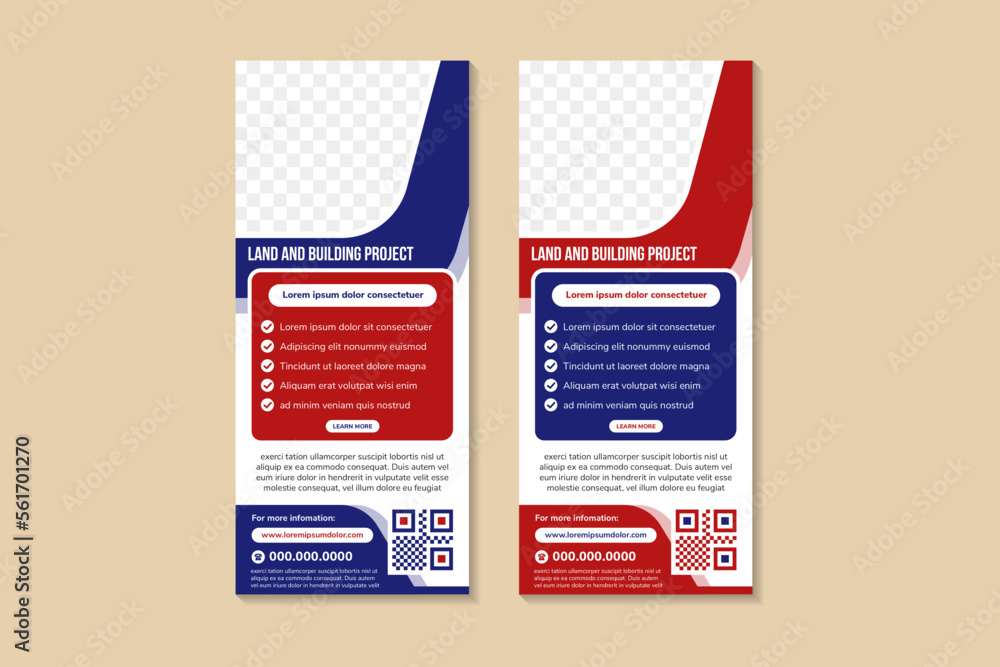 Poster land and building project curve vertical business roll up banner flat design template, abstract geom