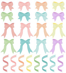 リボン　アイコン　パステルカラー