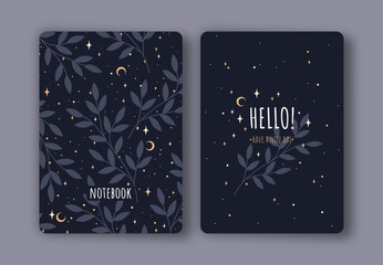 Cover design with herb space pattern. Hand drawn elements.  Invitation, greeting card, cover book, notebook. Vector illustration © Любовь Овсянникова