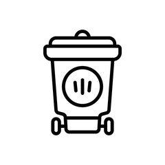 Black line icon for trash