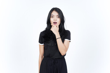 Fototapeta premium WOW Shocked Face Expression Of Beautiful Asian Woman Isolated On White Background