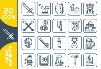 VIKING ELEMENTS ICON SET DESIGN