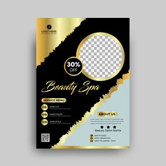 Vector flyer for beauty or saloon center. luxury beauty spa saloon flyer template.