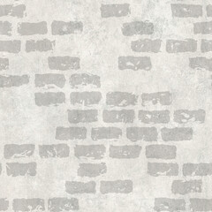 Plaster wall seamless texture with brick pattern, grunge texture, concrete background, wall stencil, 3d illustration