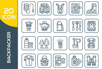 BACKPACKER ICON SET DESIGN