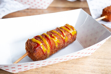 A view of a deep fried mozzarella stick appetizer.