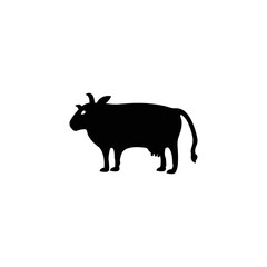 Black bull animal vector logo design . icon logo . silhouette logo 