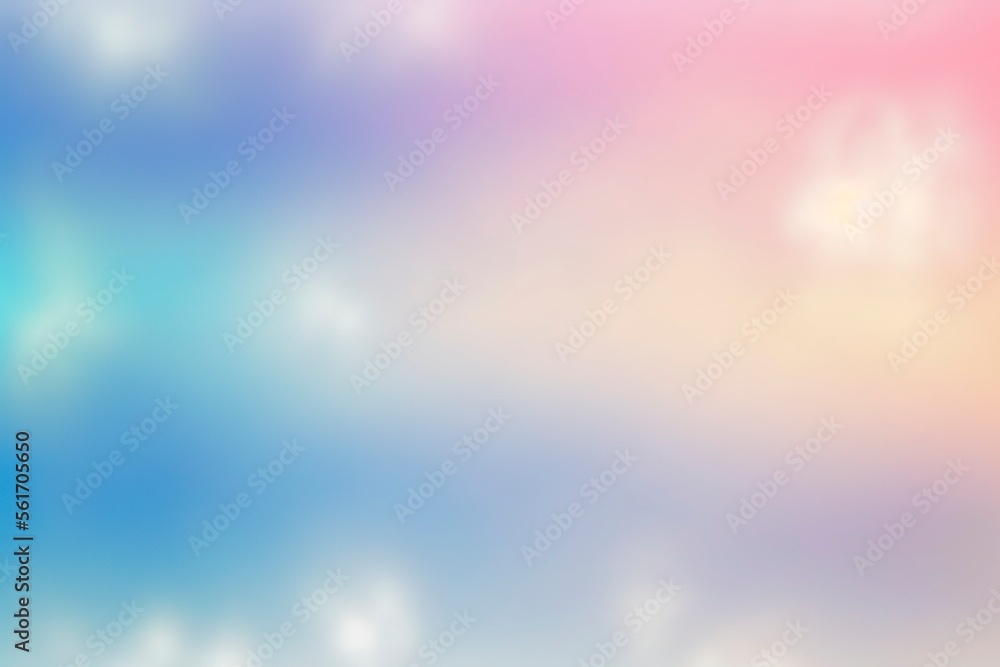 Wall mural abstract blurred sunset sky and clouds background with glowing flare light. background of blurred pi