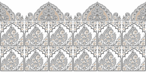 Seamless Asian paisley border design