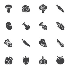 Vegetables vector icons set