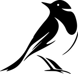 Fototapeta premium Beautifully designed black and white soaring bird logo. Good for prints.