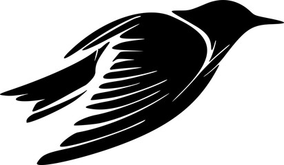 Beautifully designed black and white bird logo. Good for prints.