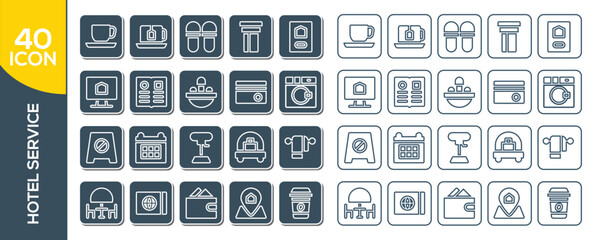 HOTEL SERVICE ICON SET DESIGN