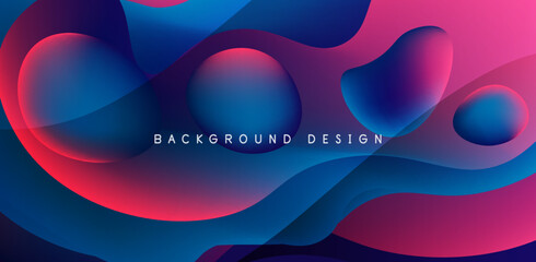 Abstract background fluid bubbles and wave elements. Template for covers, templates, flyers, placards, brochures, banners