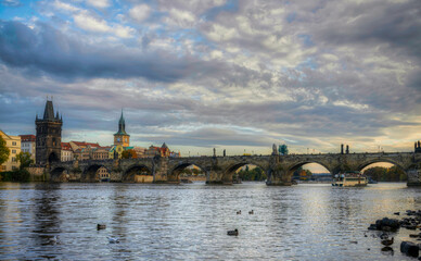 Fototapeta na wymiar Charles Bridge in Prague, Czech Republic.