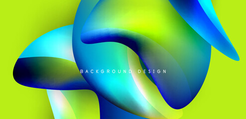 Beautiful liquid shapes with fluid colors abstract background