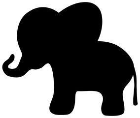 Cute elephant silhouette illustration 