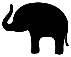 Cute elephant silhouette illustration 