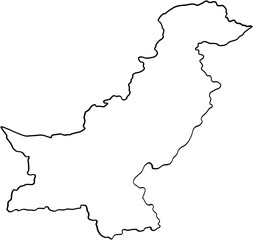 Obraz premium doodle freehand drawing of pakistan map.