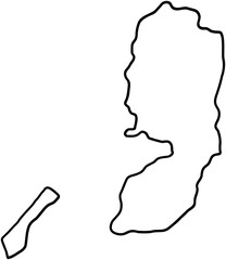 doodle freehand drawing of palestine map.