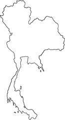 doodle freehand drawing of thailand map.