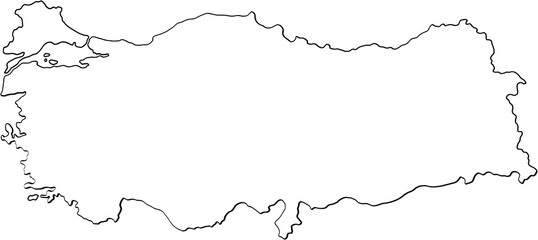 doodle freehand drawing of turkey map.