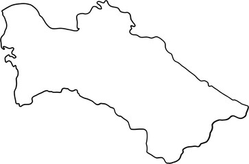 doodle freehand drawing of turkmenistan map.