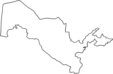 doodle freehand drawing of uzbekistan map.