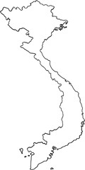 doodle freehand drawing of vietnam map.