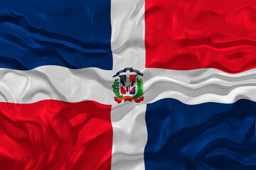 National flag  of Dominican Republic. Background  with flag  of Dominican Republic