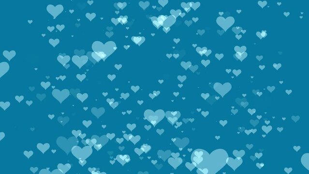 White hearts float smoothly on blue background. space for congratulation text Mother Father Valentine Day, wedding, Birthday. Transparent Alpha channel 3D render