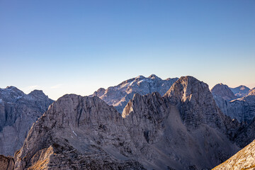Fototapeta premium Hiking tour Križ - Stenar - Bovški gamsovec, Julian alps, Slovenia 