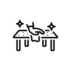 Black line icon for removing