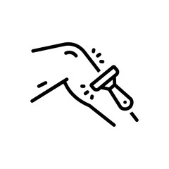 Black line icon for removing