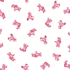 Seamless pattern of cute bear illustration,