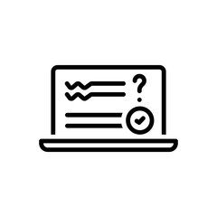 Black line icon for solved