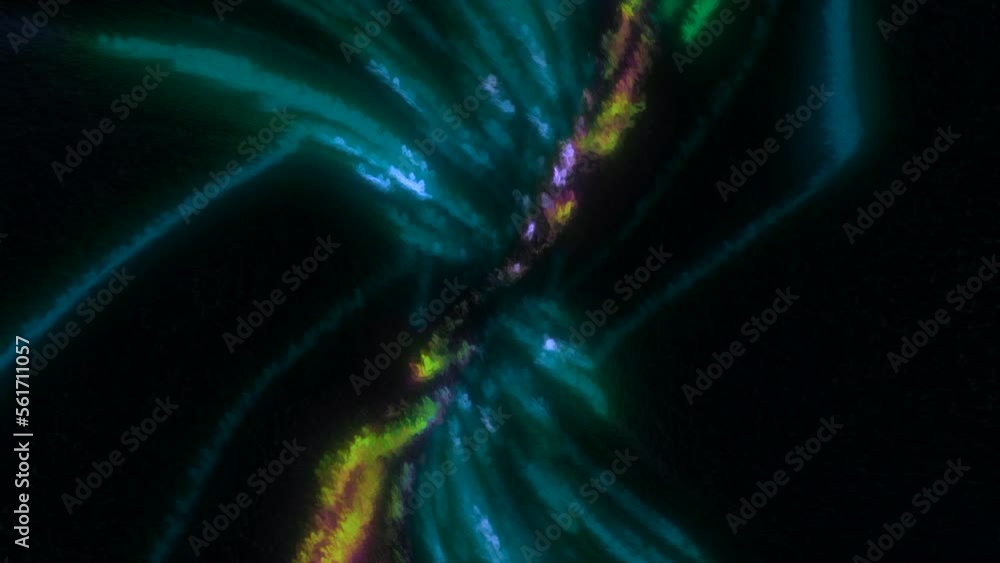 Poster cosmic stream of luminous lines. motion. bright glowing lines of spiral disappear into space. flow o