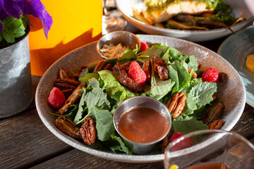 A view of a spring kale salad.