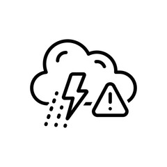 Black line icon for alert