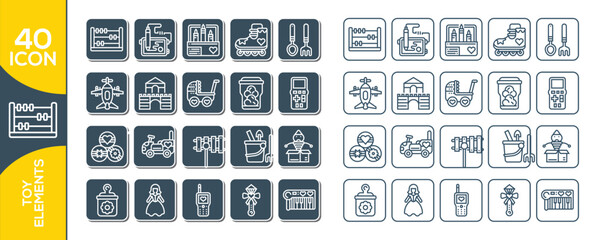 TOY ELEMENTS ICON SET DESIGN