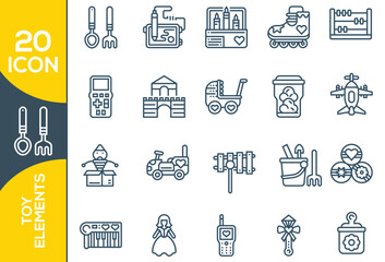 TOY ELEMENTS ICON SET DESIGN