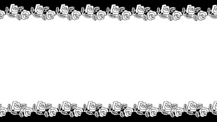 バラ　薔薇　ツタ　背景　モノクロ　透過　フレーム